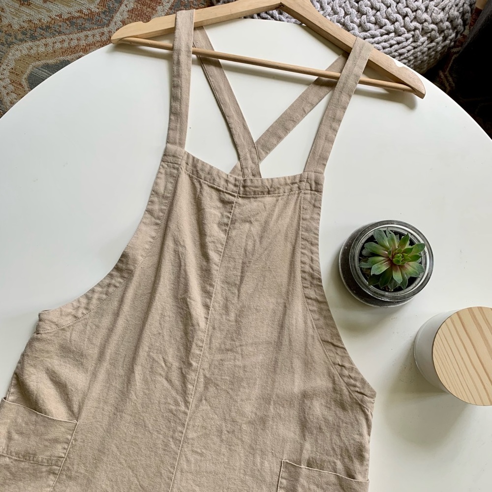 Linen Overalls with 2 Side Pockets